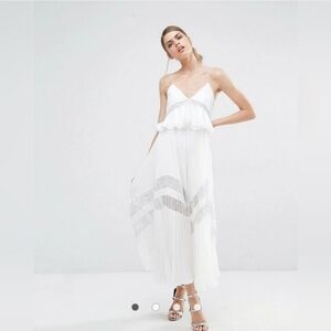 Self Portrait Amelia Pleated Lace Dress Size 6